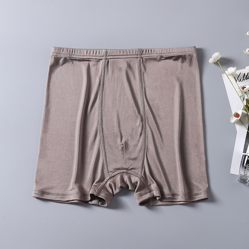 Upscale men's real silk flat corner pants men loose mulberry silk underpants genuine silk knit shorts without opening tranches-Taobao