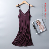 High-grade silk hot drill suspender long skirt natural mulberry silk inside base skirt Joker thin nightgown