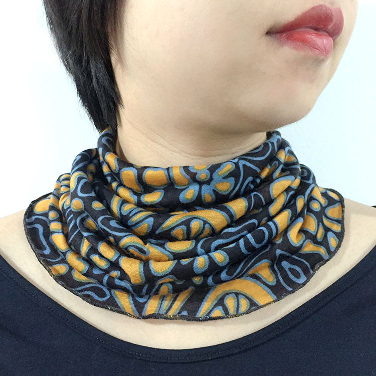 Large fine wool thin silk scarf neck cover Knitted wool collar Women's autumn and winter pullover scarf sunscreen cervical spine protection