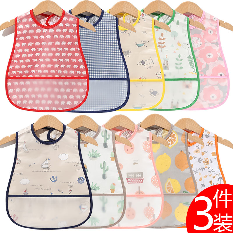 Baby eating bib waterproof anti-dirty wash-free meal pocket newborn baby saliva towel boys and girls sleeveless meal pocket