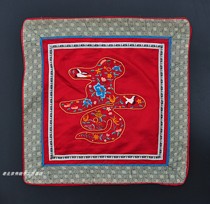 Red Fu Lvshou Chinese cushion cushion pillow characteristic gift hand embroidery old embroidery pieces Beijing embroidery hand embroidery