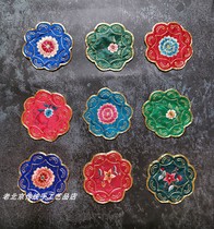 Panjin round pad Chinese teacup pad Bowl pad Clothing material characteristic gifts hand embroidery old embroidery pieces Beijing embroidery hand embroidery