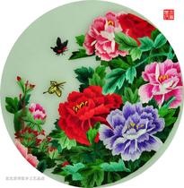 20 cm handmade embroidery old embroidery pieces handmade embroidery Su embroidery decorative painting 20 round double-sided embroidery butterfly love flower and bird figure