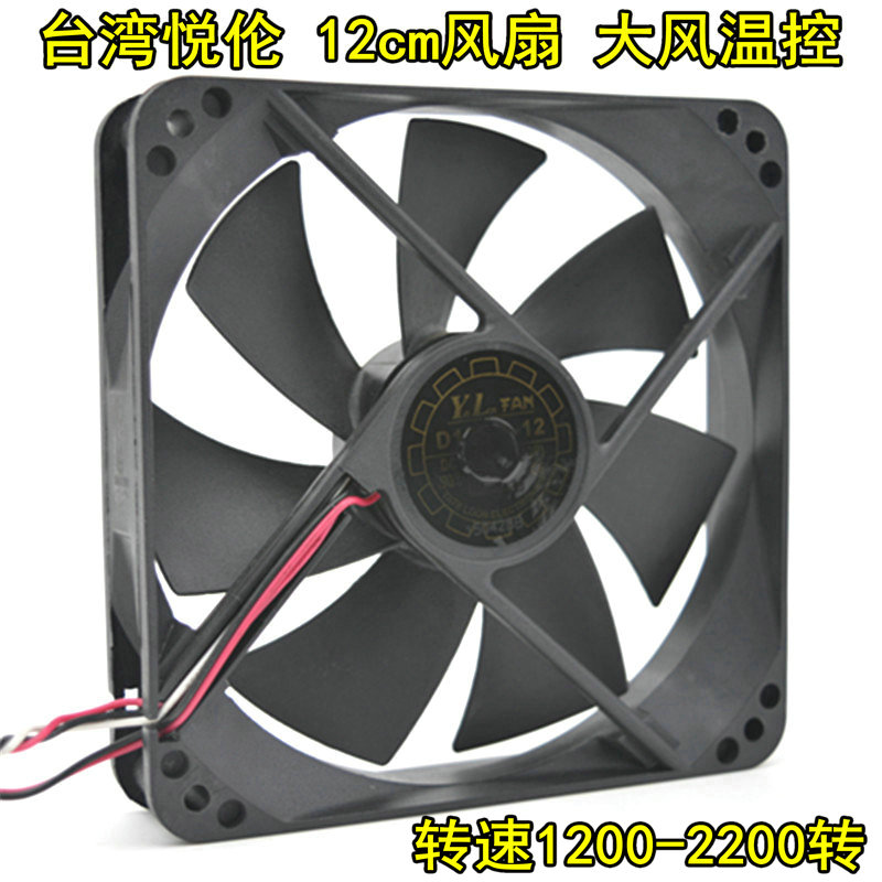 Taiwan's Hyatt YL 12cm cm Host shell Fan Power Fan 12025 Automatic throttling fan windy