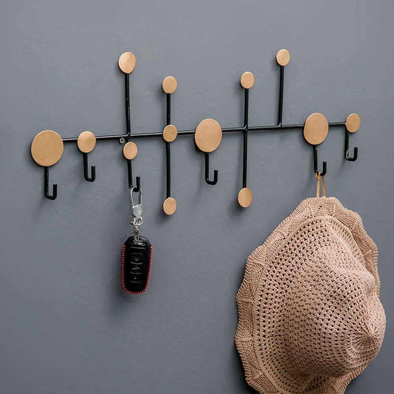 Simple and modern entrance coat hook key hook wall hanging Nordic light luxury living room bedroom hook coat hook coat rack