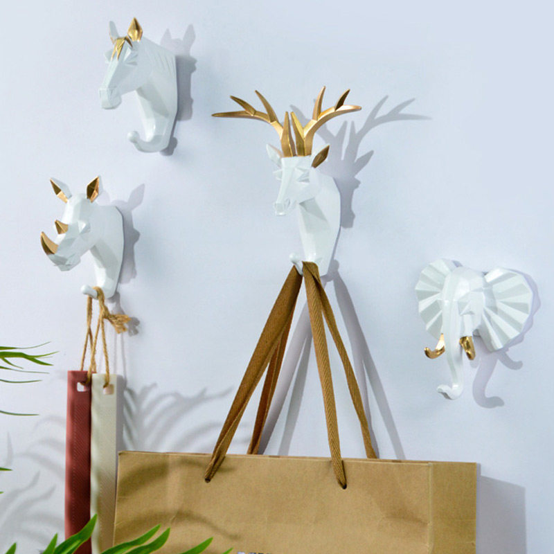 Entrance porch door decoration hook key rack coat hook wall hanging living room bedroom small animal coat hook wall decoration