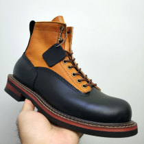 Ami Yuki High-Help Outdoor Shoes Cowboy Leather Retro Martin Boots Men and Women Shoes Locomotive Boots Parachute Boots