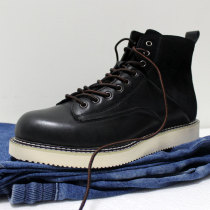 Foreign Trade High-Help Shoes Men Head Coal Outdoor Leisure Shoes Thick Solid Light Waterproof Retro Shoes Martin Boots