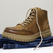 Goodyear High Help Shoes Mans Head Cow Light American Retro Boots Martin Boots Outdoor Casual Shoes