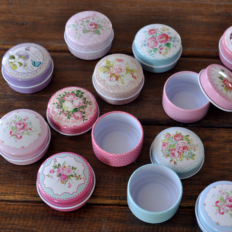 Mini carry-on small iron case round lip balm box small kit candle jar Ointment Box Square Slip Cover Needle Wire Box