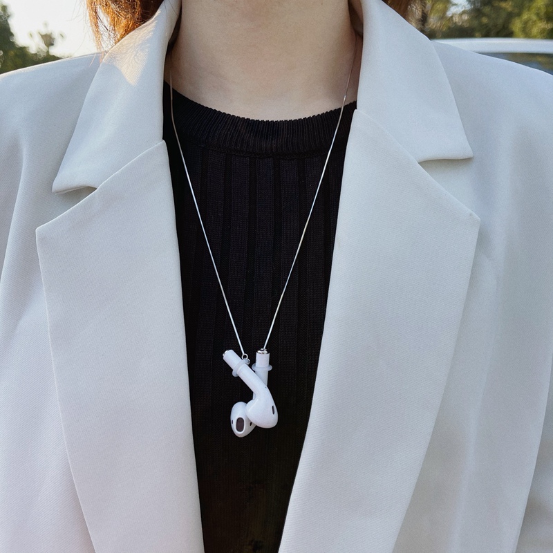 Sterling Silver Bluetooth Earphone Anti-Loss Chain, Neck-Hanging Magnetic Wireless In-Ear Universal Accessory for Apple and Huawei, Anti-Drop Lanyard