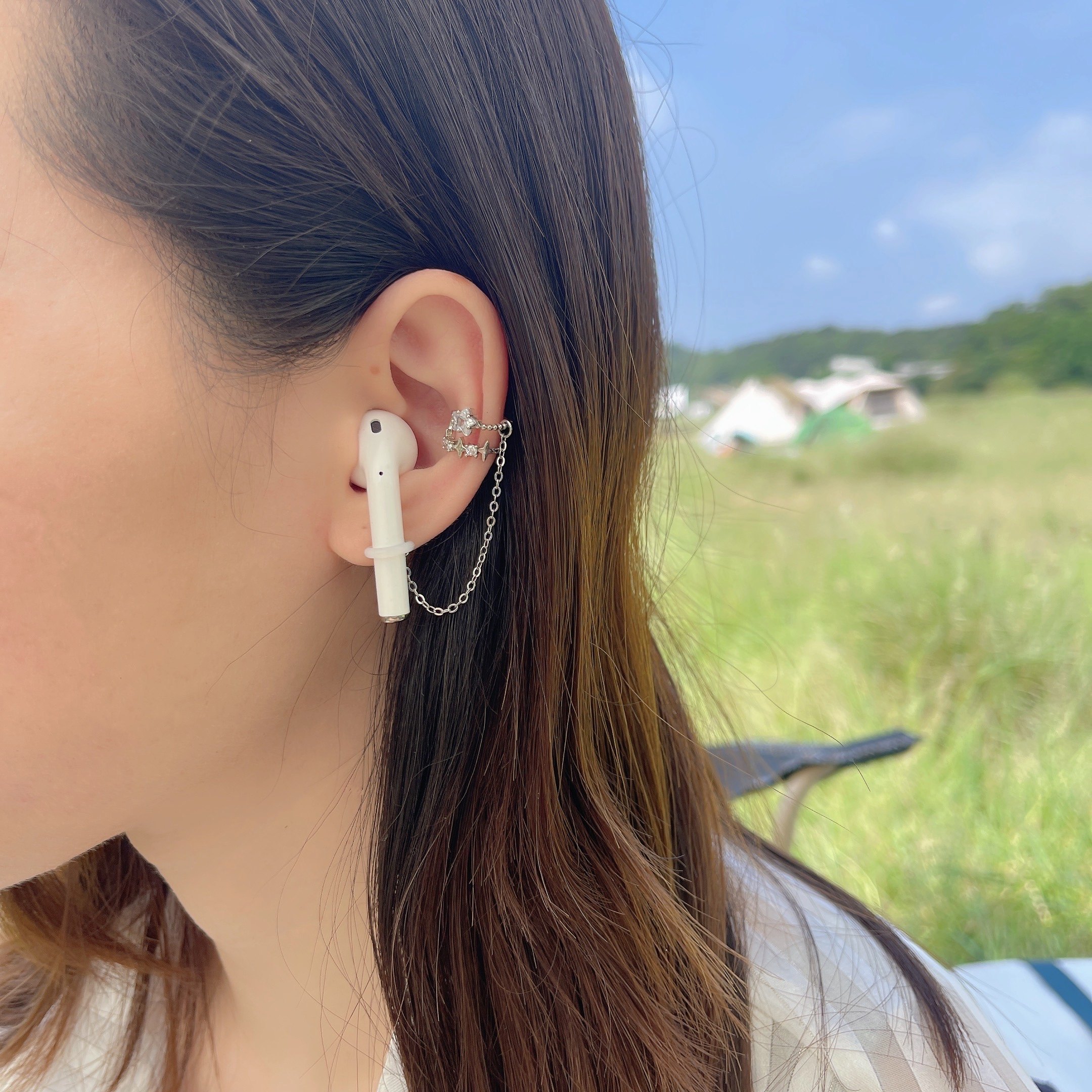Bluetoothイヤホン落下防止イヤークリップ、ワイヤレスAirPods、紛失防止イヤリング、イヤーチェーン、保護ロープ、イヤーフック、イヤーボーンクリップ