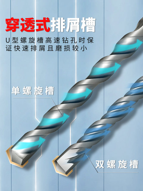 Round handle two pits and two grooves non-standard electric hammer impact drill bit
