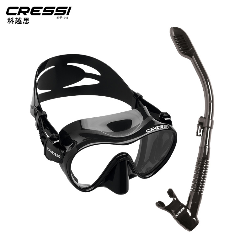 Coego CRESSI F1 snorkeling triple treasure diving mirror full dry type straw male and female face mask suit