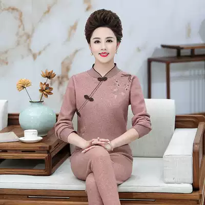 This year's middle-aged and elderly lady big red plus velvet plus size fever clothes old fat mother