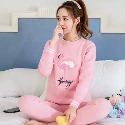 Girls ' hot pants, teenagers, high school students, autumn clothes, sanitary pants, plus velvet, thick cotton sweater, winter cotton