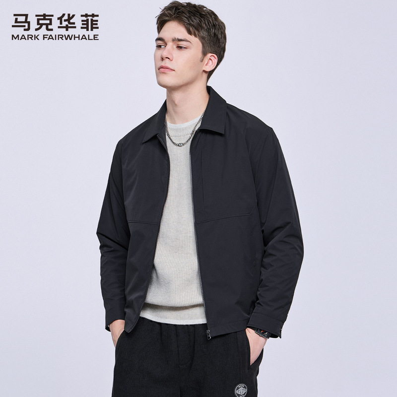 [High-Density Windproof] Mark Hua Fei Lapel Jacket Men's 2026 Spring New Casual Wrinkle-Resistant Commuter Coat