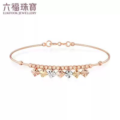 Lufu jewelry 18K gold bracelet breeze swaying three color color gold opening bracelet women's L18TBKB0052C