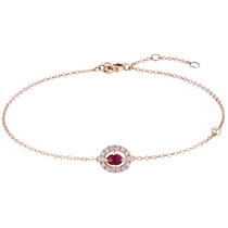 Liufu Jewelry Red Gem Bracelet Women 18k Gold Diamond Jewelry Sending Gift Pricing G22DSKB0002R