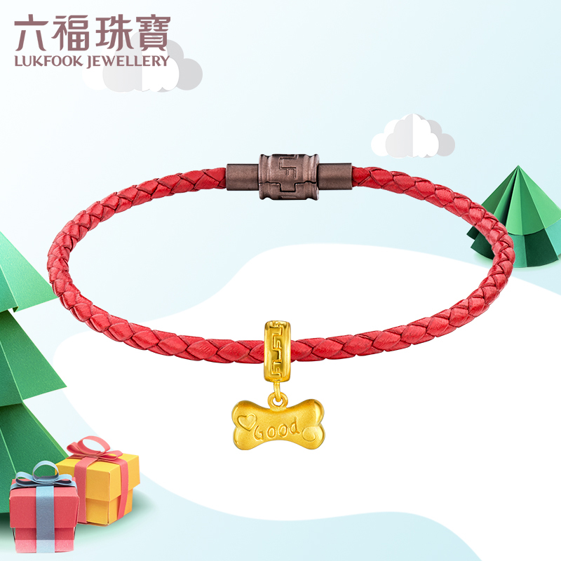 Liufu Jewelry 3D Hard Gold Bone GOOD Raw Xiao Dog Gold Transit Pearl Hand Rope Pricing GFA1TBP0020