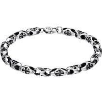 Lukfook Jewelry olive-shaped platinum bracelet Pt950 mens electric black craft platinum bracelet priced G07TBPB0020
