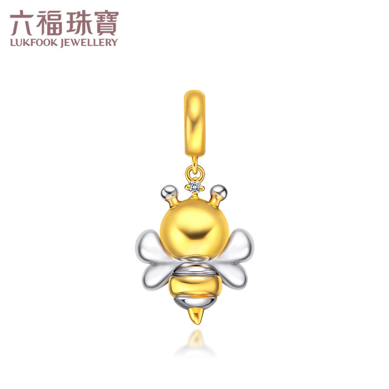 Liufu Jewelry Dear Q Li Yi Bee Color gold pendant Female 18K gold diamond pendant beaded FIK73D0003YW