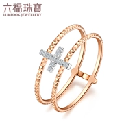 六福珠宝 I Series Cross 18k Gold Diamond Ring Кольцо Женское Золотое Закрытие цена Btdskr0002c