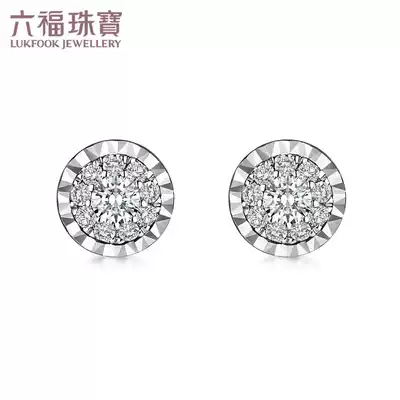 Liufu Jewelry Moonlight beads 18K gold diamond earring female classic group set 18K gold diamond earring 28407