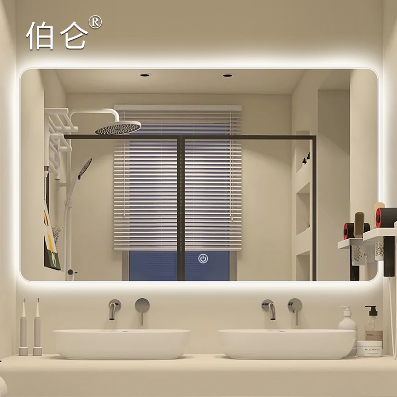 Smart Bathroom Mirror Hanging Wall Makeup Room Touch Screen LED With Light Makeup Mirror Toilet Wash Terrace Other Than Fog Mirror