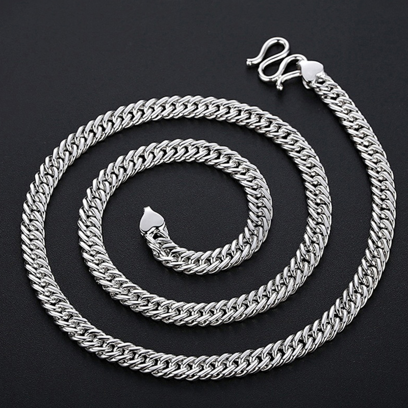 pt950 Men's platinum necklace domineering whip snake bone chain Male platinum necklace boss thick chain can be customized pt999