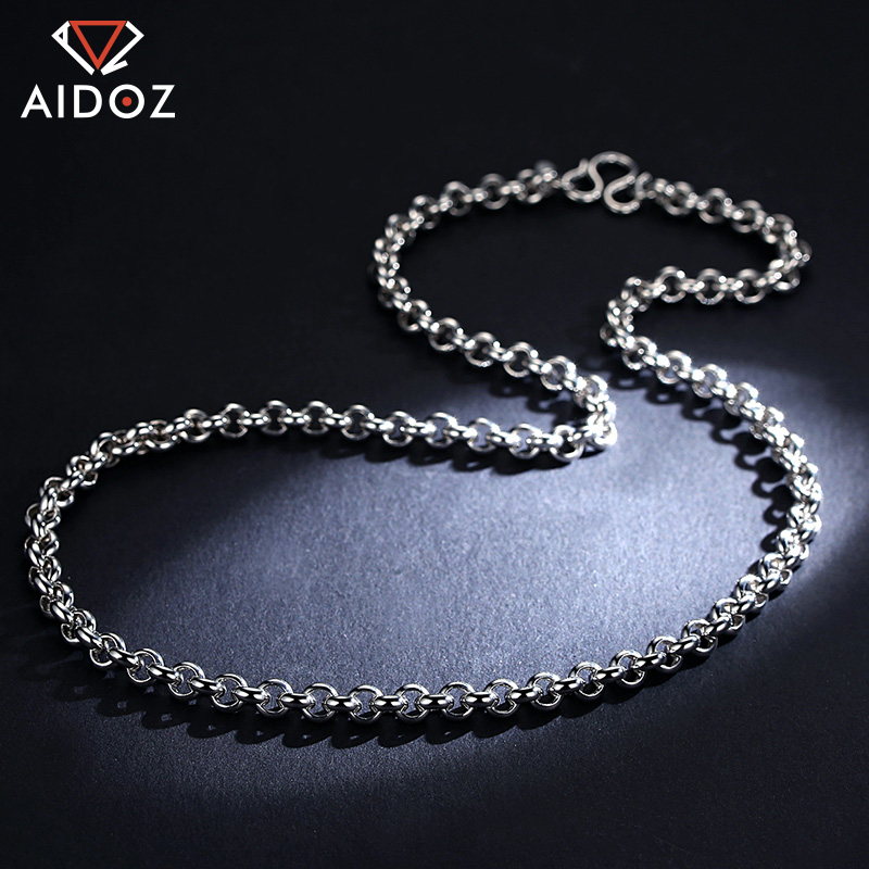 Platinum necklace men's clavicle chain Platinum necklace pt950 thick chain Men's and women's O word chain pendant can be customized