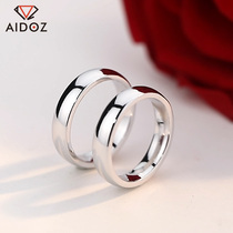  Platinum ring mens pt999 pure white gold wedding ring couple men and women platinum glossy plain ring can be customized