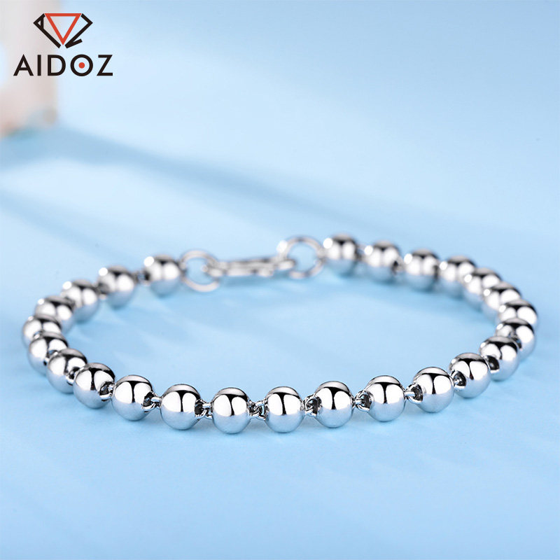 Pt950 platinum glossy round beads bracelet white gold Buddha beads for men and women bracelet pt999 fashion classic