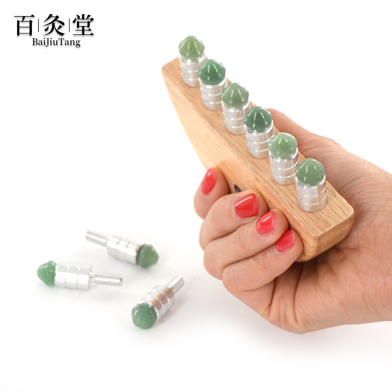 Natural jade scraping board massager Meridian energy brush facial massage eye point scraping lymphatic beauty