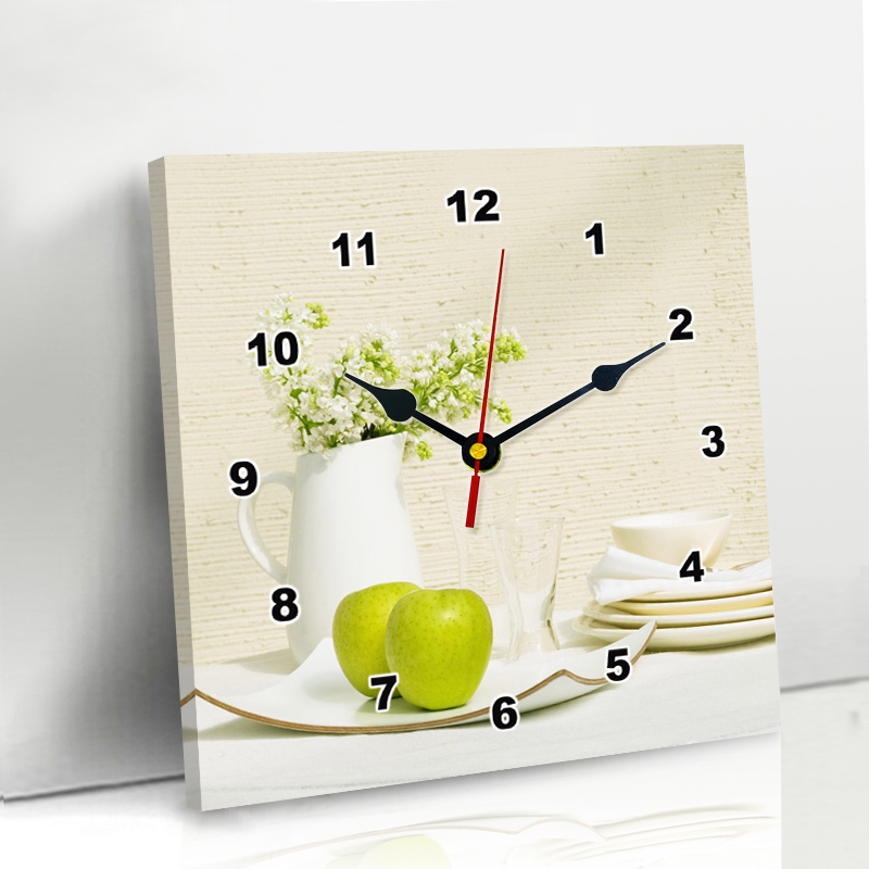 Modern simple living room decoration painting wall clock dining room decoration wall painting clock watch square cartoon personality creative hanging painting