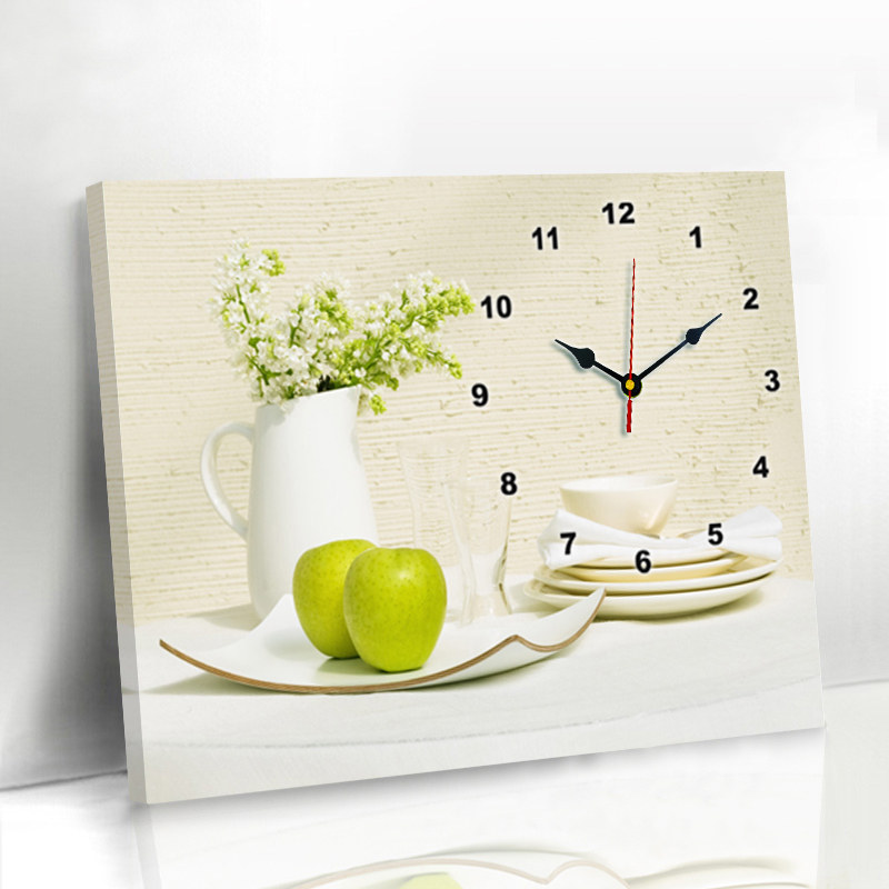 Modern minimalist living room dining room table decorative painting punch-free meter box hanging painting creative clock Bedroom mural wall clock