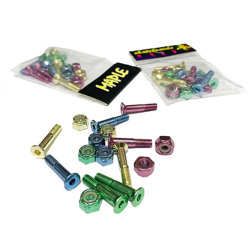 Hexagon 1 inch professional skateboard accessories color bridge screw screw nut jiangjiang
