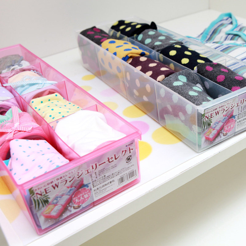 Japan imports plastic long - shaped sock underwear underwear collection box drawer collection box - frame collection box