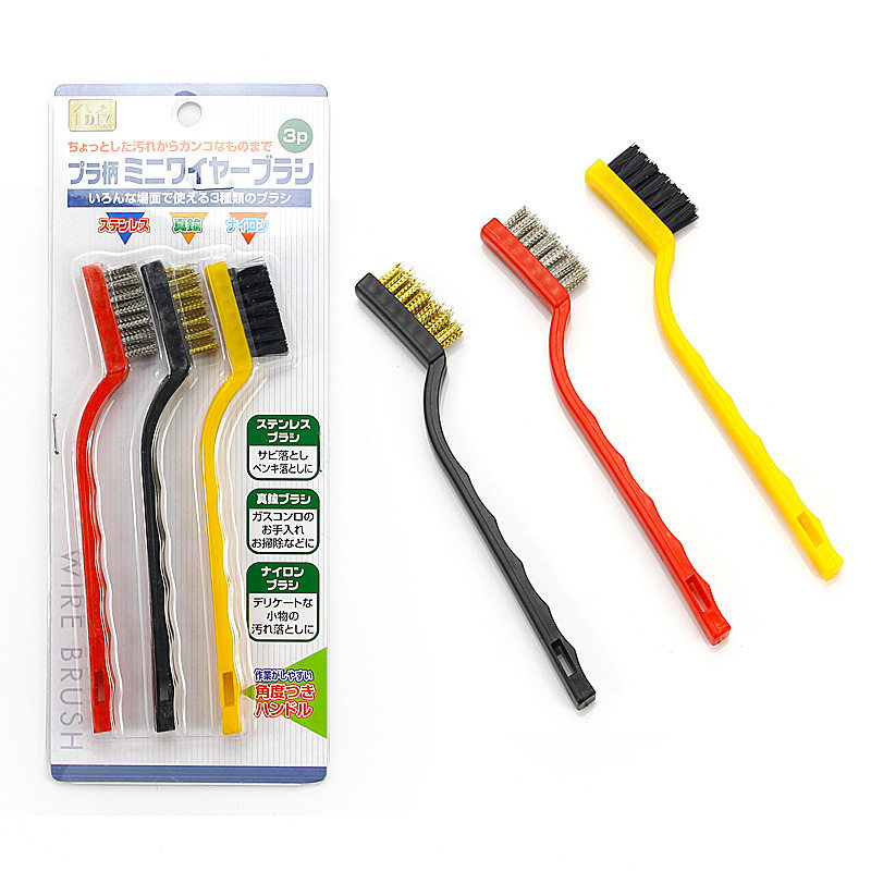 Japanese kitchen stove brush, rust removal brush, gap brush, gas stove brush, degreasing brush, steel brush, 3 packs