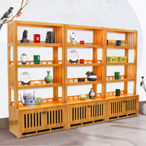 Tea cabinet Commercial tea tray display stand Tea cabinet display cabinet Multi-treasure cabinet shelf New Chinese bookshelf partition