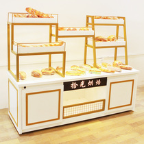 Custom Wrought iron bread cabinet Bread display cabinet Solid wood island cabinet Pastry cabinet Biscuit rack Cake display rack display cabinet