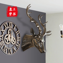Home furnishings European and American resin imitation copper European and American simulation deer head decoration wall wall decoration wall decoration