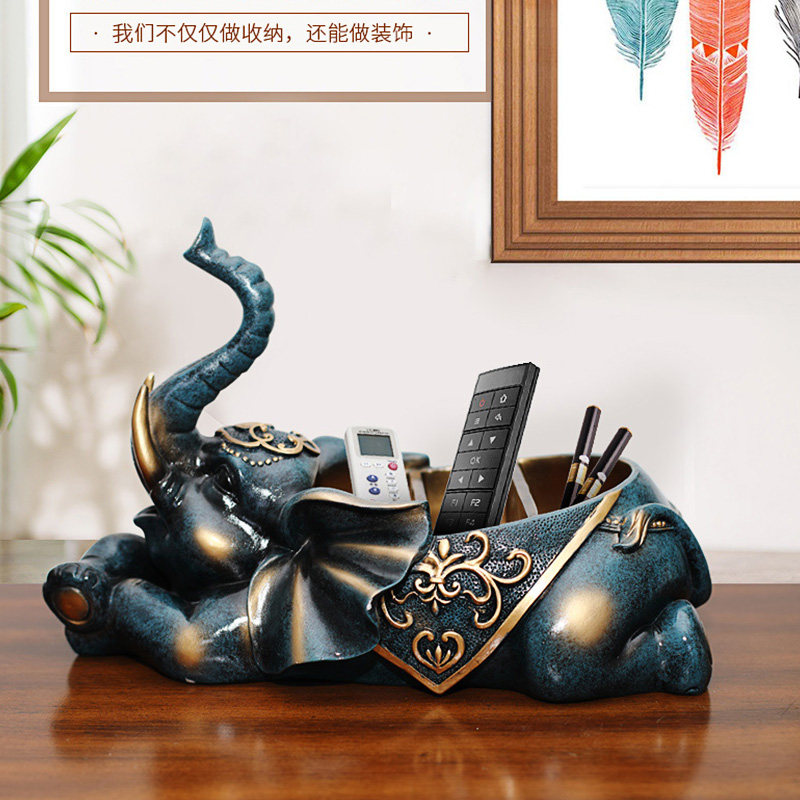 Elephant Containing Box Living-room Furnishing Modern Living-room Pendulum room Home Home Residence Ornament GIFT PRACTICAL RELEASE KEYS