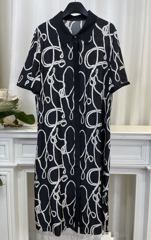 Luxury Clothing from Top-Tier Shopping Malls: Silk Shirt-Collar Dress (Special Offer, No Returns or Exchanges, Photo Provided for Review)