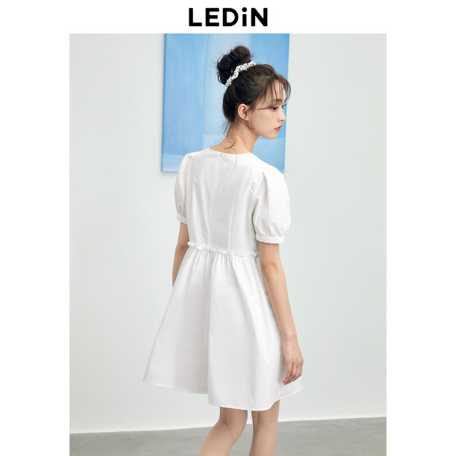 Leding A-line baby dress summer pocket decorate sweet bow dress blouse dress