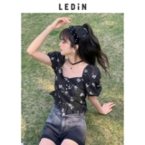 Весенняя шифоновая рубашка с бантиком