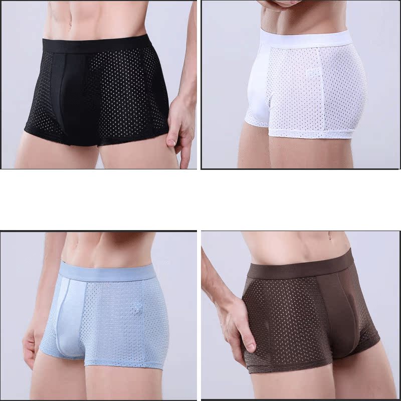 mens nhung Arctic quần lót đá Modale phẳng góc quần đầu thở chữ U quần sexy lưới quần lót bốn-góc.