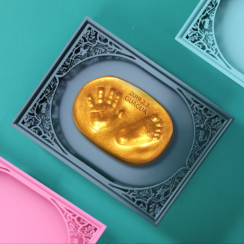 Original Flowers Baby Hand Print Clay Newborn Baby Full Moon Souvenirs Hand Foot Print Clay Hand Footprints of Tire Souvenirs