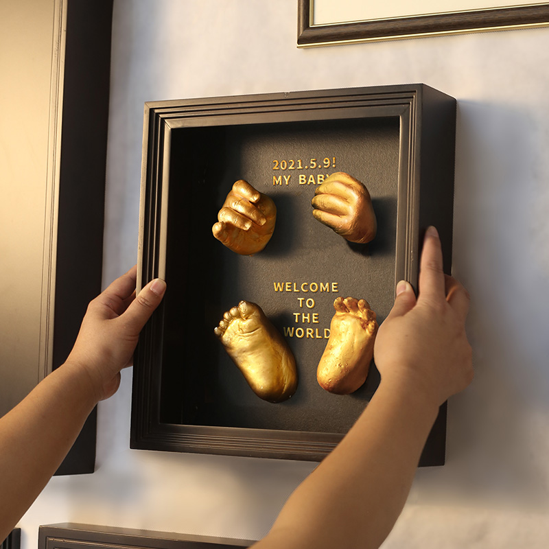 Baby Full Moon Hand and Foot Print Baby Hand Mold Foot Model Newborn 100 Days Hand and Foot Print Clay Souvenir Anniversary Gift