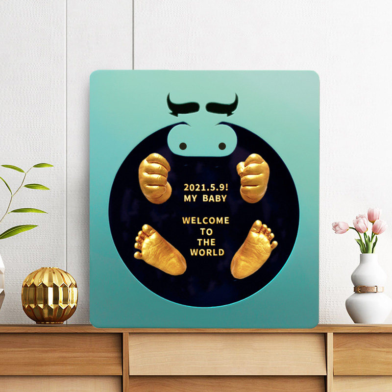 Newborn baby three-dimensional hands and feet model baby hand and foot print mud tire hair permanent preservation full moon 100 days souvenir